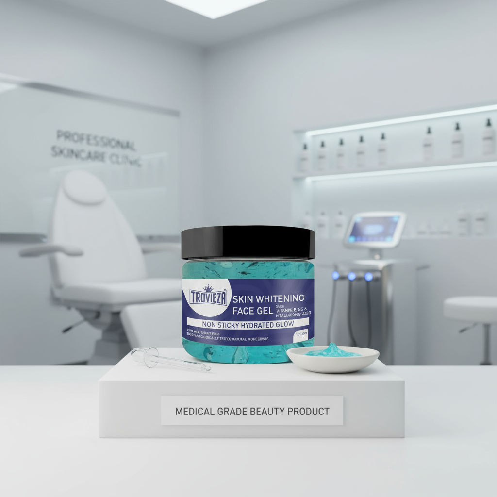 Trovieza Skin Whitening & Brightening Face Gel for Hydrated natural Glow, with Vitamin C, B5 & Hyaluronic, Non sticky, for all skin type, 100gm