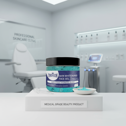 Trovieza Skin Whitening & Brightening Face Gel for Hydrated natural Glow, with Vitamin C, B5 & Hyaluronic, Non sticky, for all skin type, 100gm